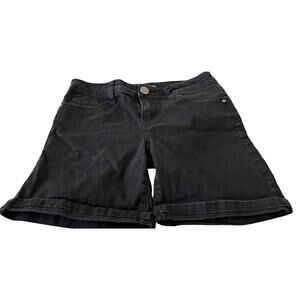 RED BLUE DENIM SHORTS, JUNIORS, 1/25, BLACK